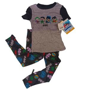 Toddler (3T) Boys' 2pc Batman & Robin Characters Snug Fit Pajama Set - Navy Blue